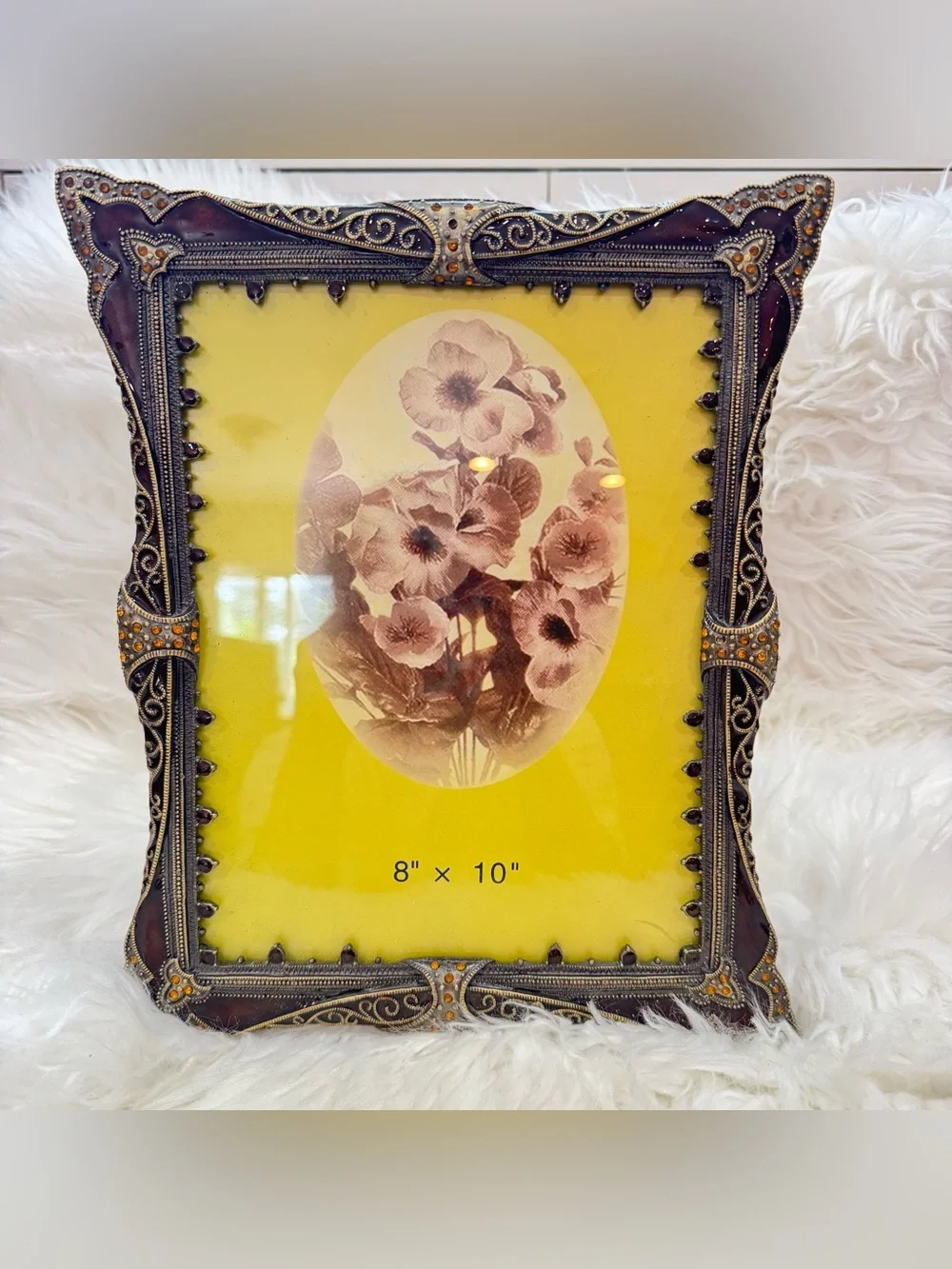 Vintage Ornate Metal Picture Frame in Dark Bronze